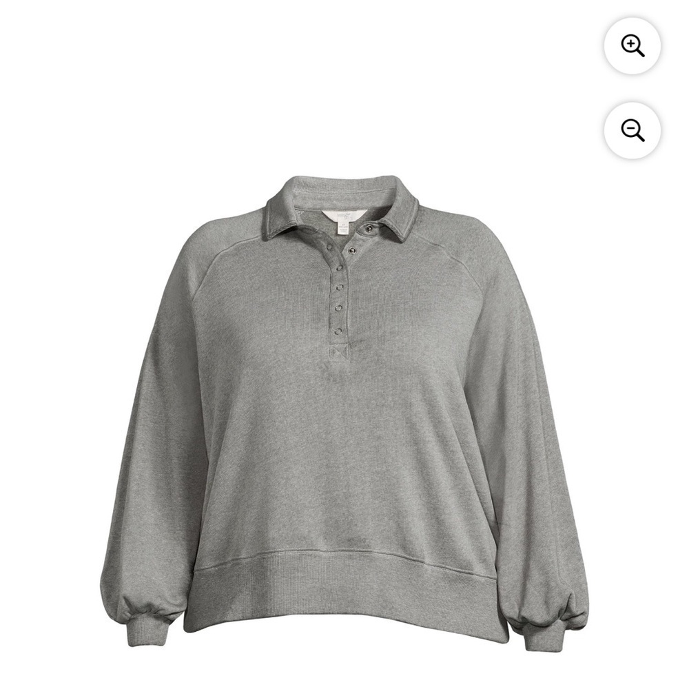 EUC Terra & Sky Women's Plus Size Polo Fleece Sweatshirt Green Size 0X - Picture 5 of 6